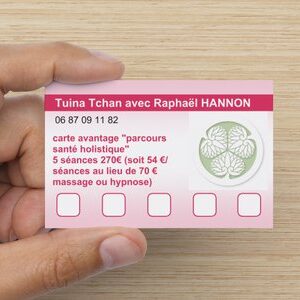 carte 5 séances d'une heure prépayée, à offrir ou à vous offrir.